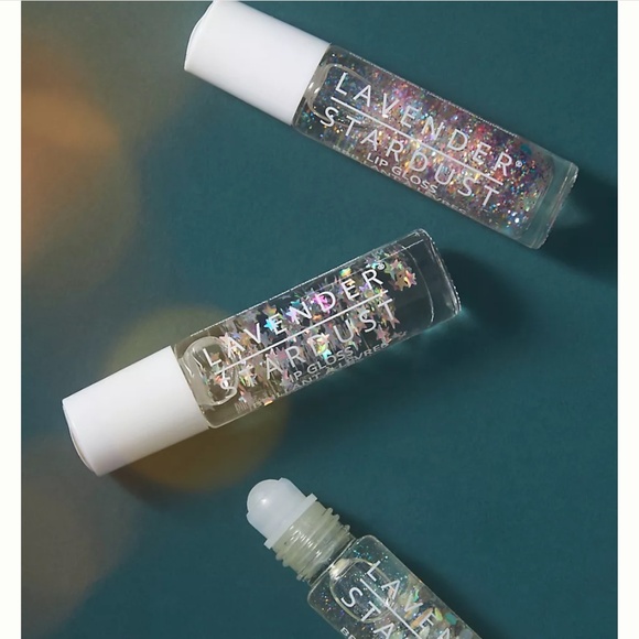 New Anthropologie Lavender Stardust Roll On Lip Gloss Set (3) - Picture 1 of 3